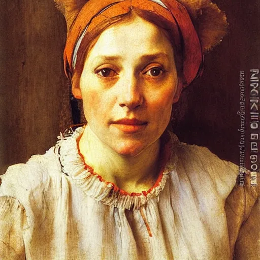 Image similar to study portrait of a peasant girl by anders zorn, hans holbein the younger, jan van eyck