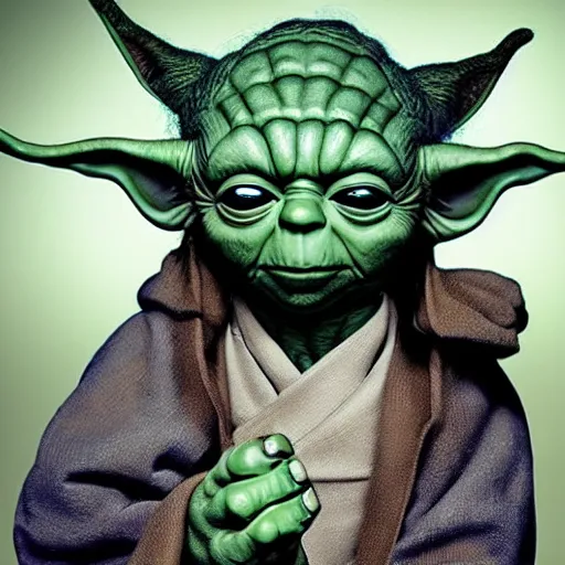 Image similar to Yoda in drag