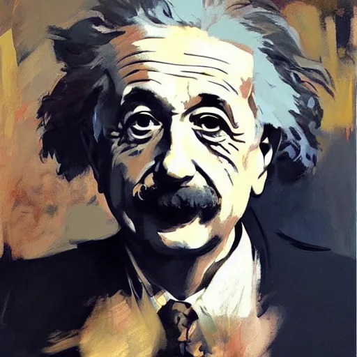 Image similar to albert einstein, intricate, elegant, highly detailed, greg manchess, mucha, liepke, ruan jia, jeffrey catherine jones, ridley scott