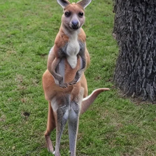 Prompt: Kangaroo dog hybrid