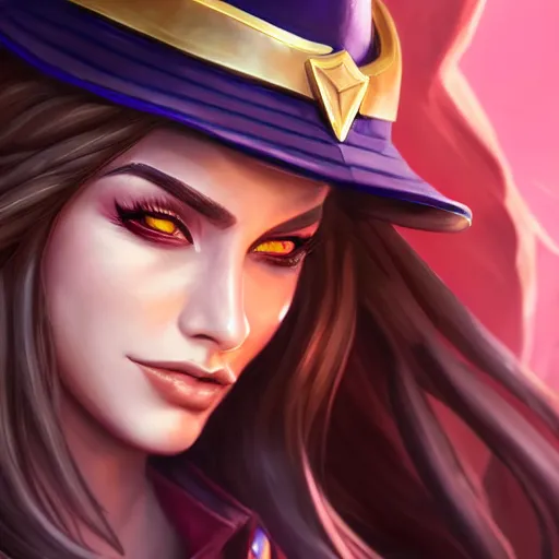 Prompt: portrait of Caitlyn Kiramar from League of Legends, by Fortiche Studio, from Netflix's Arcane, trending on artstation,fine details, wearing police uniform, realistic shaded, fine-face, painted texture, pretty long face,