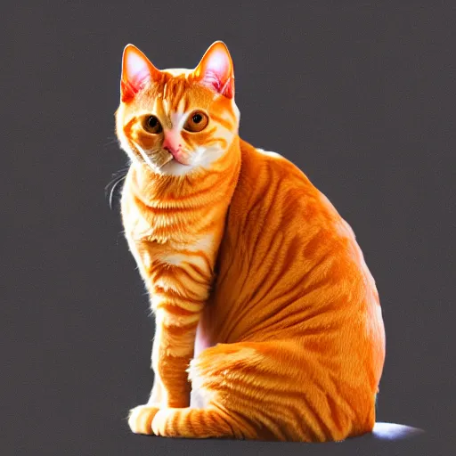 Prompt: orange tabby cat holds heart sign