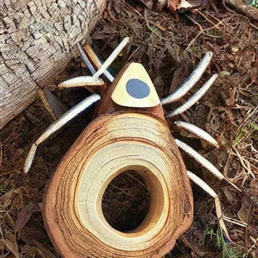 Image similar to wooden log shaped like a bug