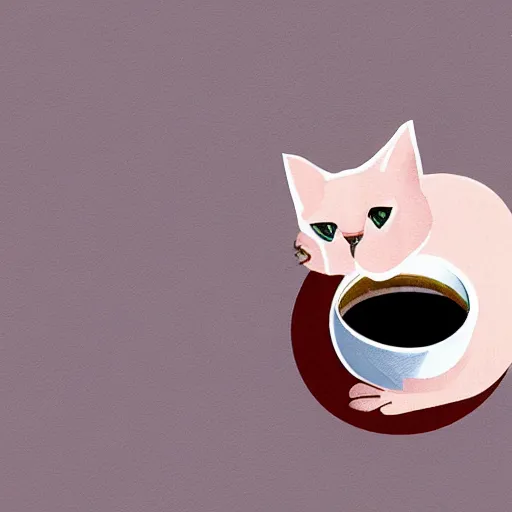 Image similar to cat and cup of coffee