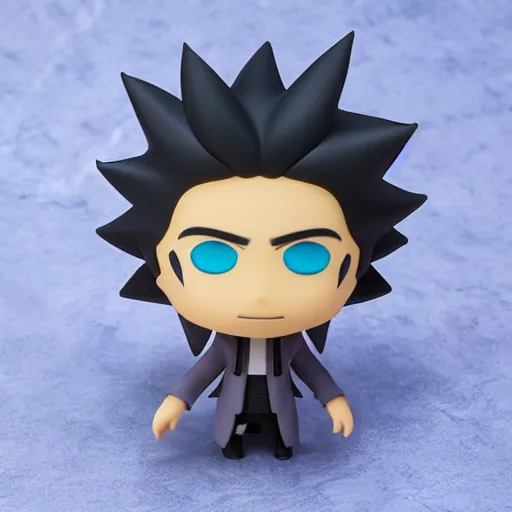 Prompt: high quality portrait flat matte painting of rick sanchez in the style of nendoroids, flat anime style, thick painting, medium close-up