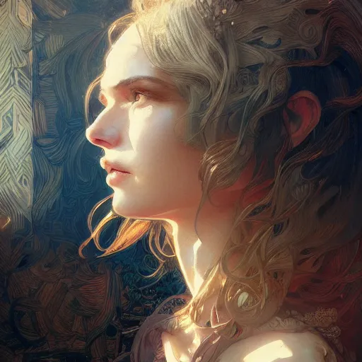 Image similar to the day i die, portrait, intricate, detailed, volumetric lighting, scenery, digital painting, highly detailed, artstation, sharp focus, illustration, artstation, art by artgerm and greg rutkowski and alphonse mucha