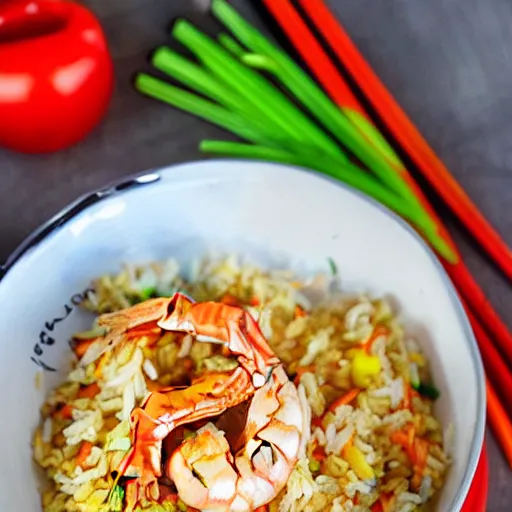 Image similar to a shrimp frying rice