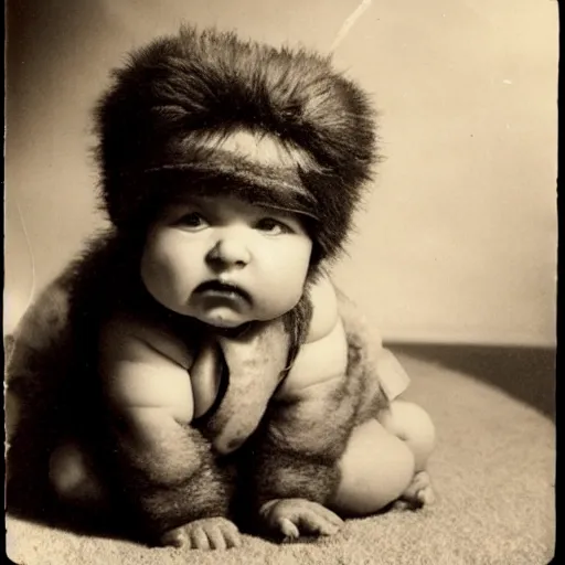 Prompt: big sir monster as a baby, photograph