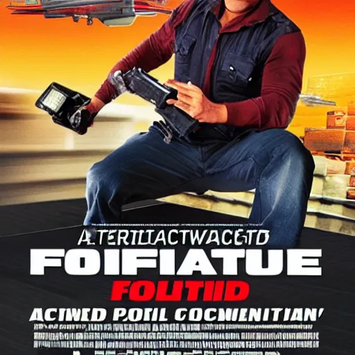 Prompt: poster of the action movie : forklift certified, forklift