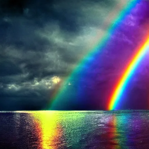 Image similar to Souls floating in the presence of God, HDR, Beautiful, Epic, Cinematic, Rainbows, Holy. HDR