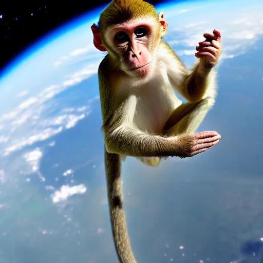 Image similar to High quality photo of a monkey astronaut