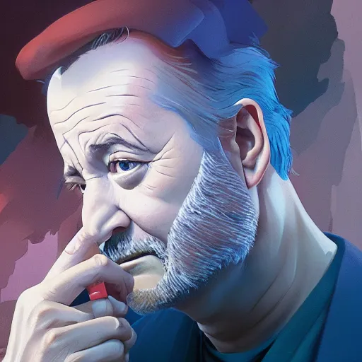 Prompt: bill murray, highly detailed vfx portrait, unreal engine, greg rutkowski, loish, rhads, caspar david friedrich, makoto shinkai and lois van baarle, ilya kuvshinov, rossdraws, elegent, tom bagshaw, alphonse mucha, global illumination, detailed and intricate environment.