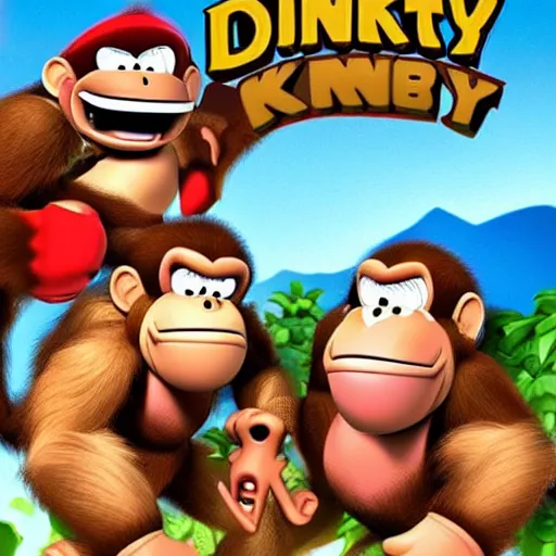 Prompt: donkey kong cover art