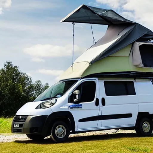 a promaster campervan with rooftop tent adventure, | Stable Diffusion ...