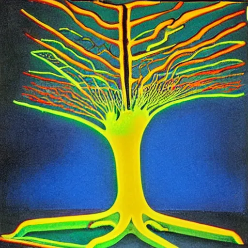 Image similar to a fluo tree by salvador dali