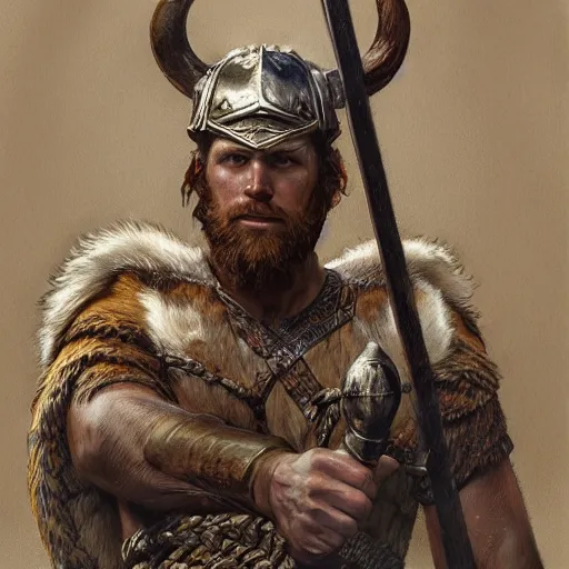 Prompt: a Portrait of an male viking, highly detailed, centered, digital painting, artstation, concept art, donato giancola, Joseph Christian Leyendecker, WLOP, Boris Vallejo, Breathtaking