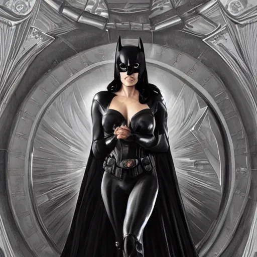 Prompt: full figure ultra realistic illustration, angelina jolie as batman, intricate, elegant, highly detailed, digital painting, artstation, concept art, smooth, sharp focus, illustration, art by artgerm and greg rutkowski and alphonse mucha