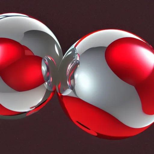 Prompt: chrome spheres on a red cube, photorealistic