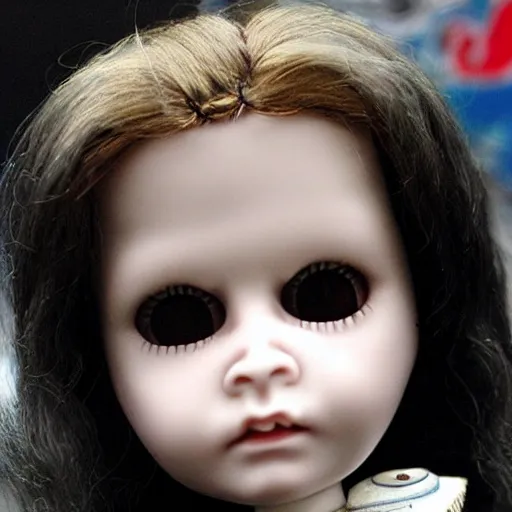 Image similar to porcelain doll of ozzy osborne