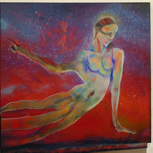 Image similar to falling out of life, self actualisation, peaceful piece by awart winning artist clemera laverton. exhibit 6 a, collection 2, piece 3 3