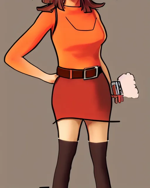 Prompt: Velma Dinkley in the style of Artstation