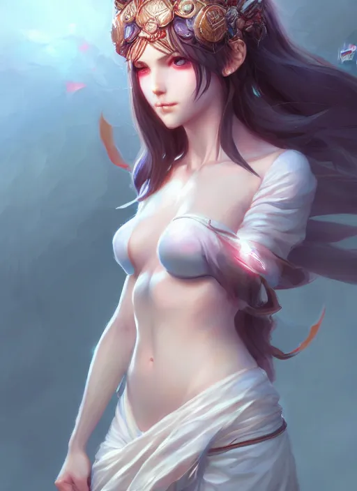 Image similar to goddess of love, highly detailed, artgerm, cushart krenz, zeronis, trending on artstation, soft light, sharp edges, illustration, character design, concept art