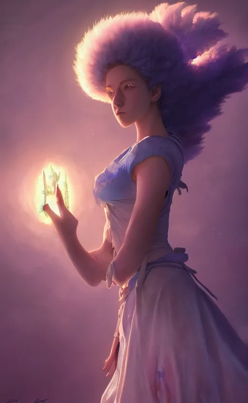 Image similar to a girl from final fantasy live action, marge simpson, evocative, mystical night, very very very very detailed, award winning, masterpiece digital painting by greg rutkowski, alex grey, artstation, 4 k wallpaper