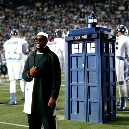 Image similar to mike tomlin as doctor who, 2 0 0 0 s, wide shot