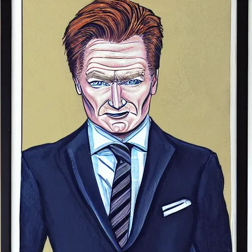 Prompt: conan o'brien with a third eye, by john blanche