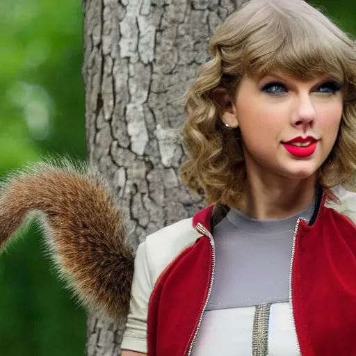 Image similar to taylor swift as squirrel girl, photography, marvel, movie, cute,