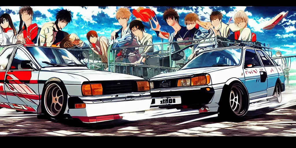 Image similar to lada initial d, anime art