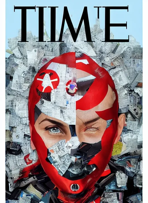 Image similar to TIME magazine cover, the coming AI singularity, by Chevrier, 4k