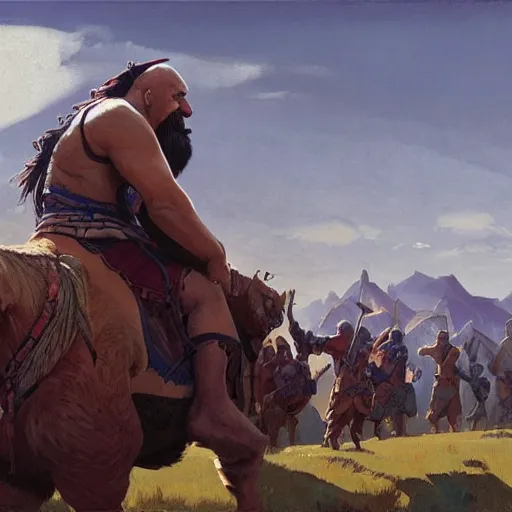 Image similar to slavic orcs in the steppe, magic the gathering artwork, d & d, fantasy, orthodox, art by nicholas roerich and greg rutkowski and craig mullins