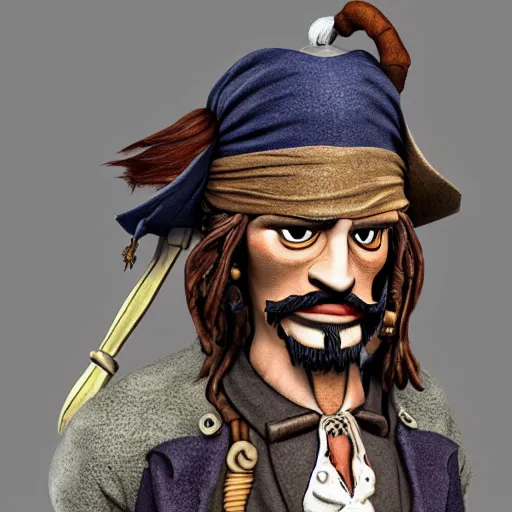 Prompt: Guybrush Threepwood from Monkey Island as Jack Sparrow