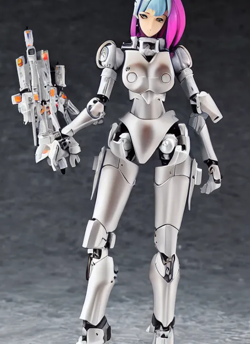 Image similar to Girl in mecha cyber Armor, portrait of the action figure of a girl, with bare legs，in the style of Kotobukiya ，anime figure