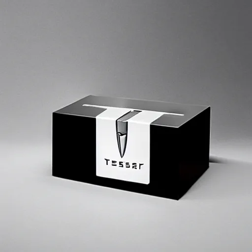 Image similar to A kleenex box designed by Tesla, made entirely of shiny steel