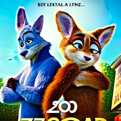 Image similar to A good furry movie produced by A24, furry art, cinematic, Zootopia, 8k