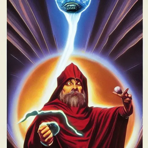 Wizard Staring Into Orb By Greg Hildebrandt. Nintendo 