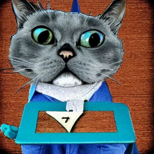 Image similar to super math wizard cat