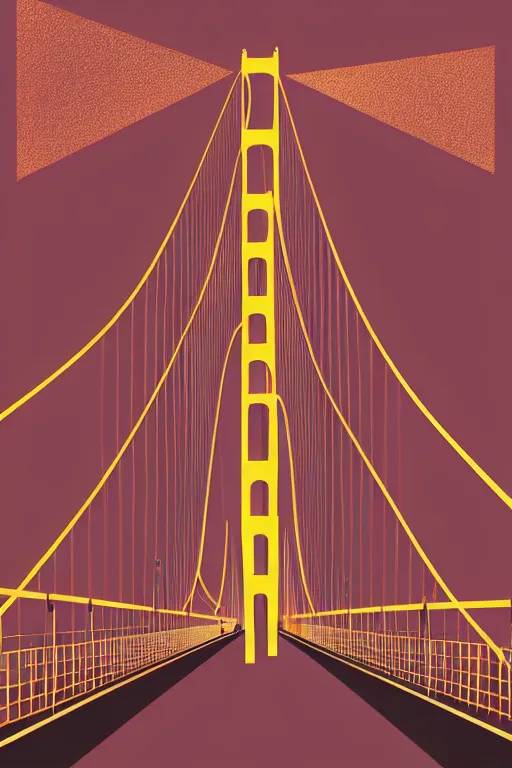 Image similar to minimalist boho style art of colorful golden gate bridge, illustration, vector art