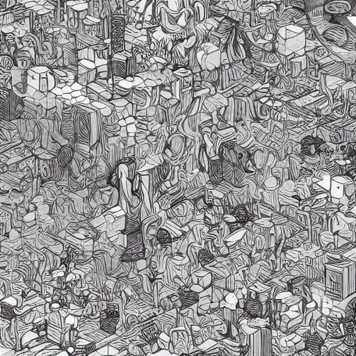Prompt: james jean made this insanely detailed pattern with blocks and lines,digital art,artstationHQ