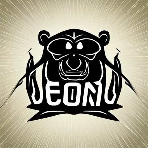 Image similar to a logo of an illustrated ape for a video game company, designed, vector, black background