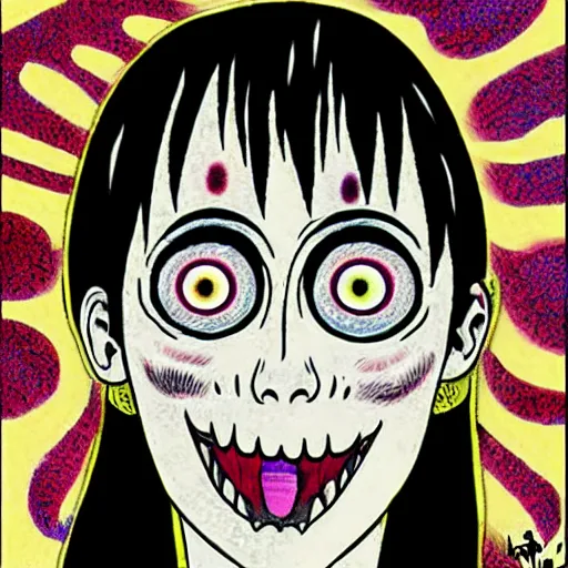 junji ito manga characters colorful, Stable Diffusion