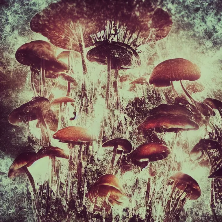 Image similar to double exposure of dally life, symbols of live, explosion, love is the most relevant theme, love is infinity, love is begin of all, 8 k resolution, artistic mode, artistic, trending on instagram, long exposure, love art, serious, fantasy and dreams vibes, mushrooms style and macro style