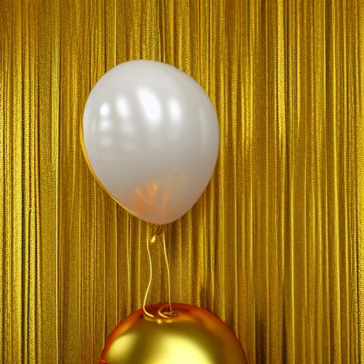 Prompt: 3D render of a Gold balloon dog, white background