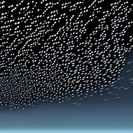 Prompt: a massive cloud of little black nanobots in the sky, Sci-fi Art