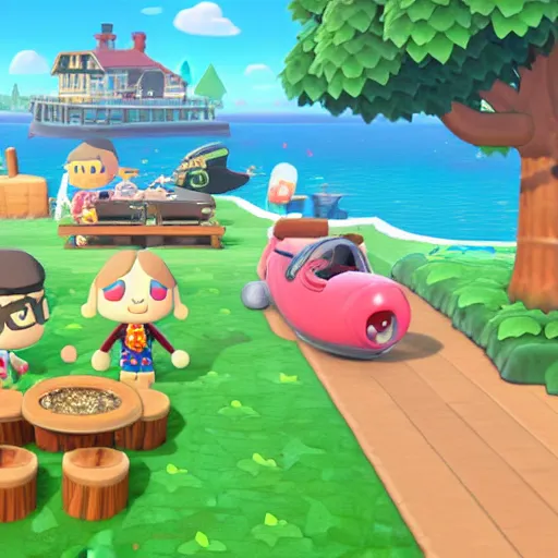 Image similar to jack black on animal crossing new horizons, adorable, hd