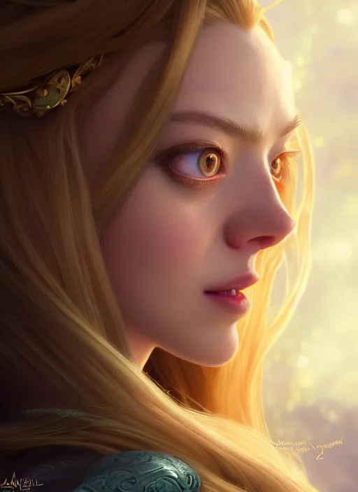 Prompt: amanda seyfried as the rapunzel princess, character art, art by artgerm lau and wlop and and ilya kuvshinov and john singer sargent, hyperdetailed, 8 k realistic, symmetrical, frostbite 3 engine, cryengine, dof, trending on artstation, digital art