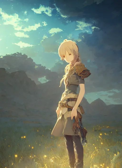 Image similar to a portrait of the emerald herald in the desert, intricate, tone mapped, ambient lighting, highly detailed, digital painting, concept art, sharp focus, by makoto shinkai and akihiko yoshida and hidari and wlop