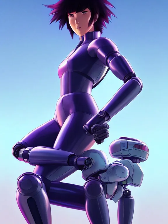 Image similar to a fullbody portrait of motoko kusanagi riding on top of a tachikoma : : stand alone complex, ghost in the shell, netflix : : by ilya kuvshinov, rossdraws, artgerm, sola digital arts, anti aliasing, raytracing : :